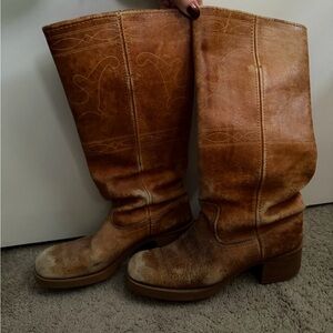 Brown Leather Cowboy Boots